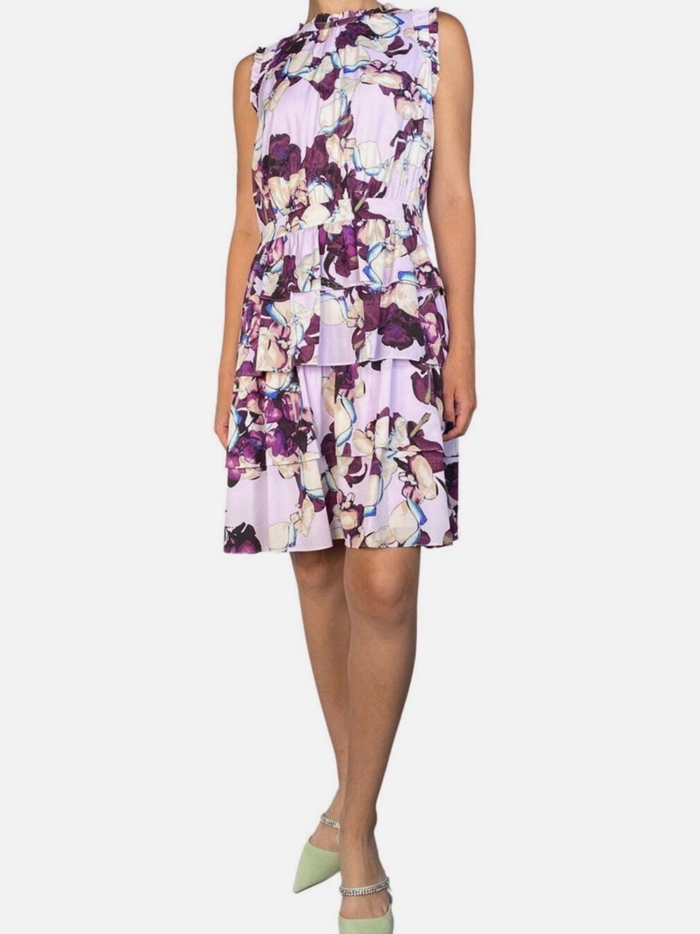 Banana Republic Lilac Floral Sundress with Purple and Blue Accents